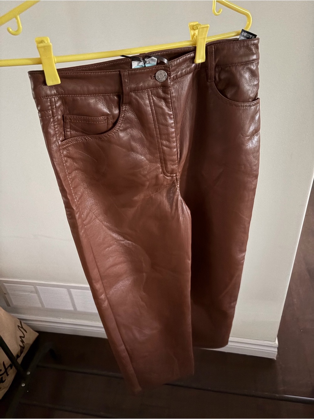 Wilfred Brown Leather Straight-Leg
